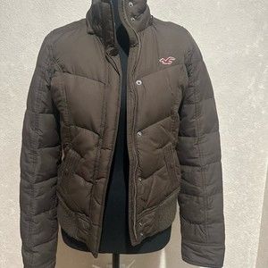 Hollister Puffer Jacket Brown Size Medium